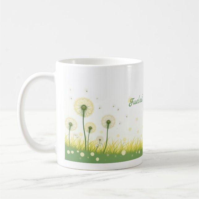 Taza De Café Alimentado por [Tus Palabras] - Cita editable Café (Izquierda)