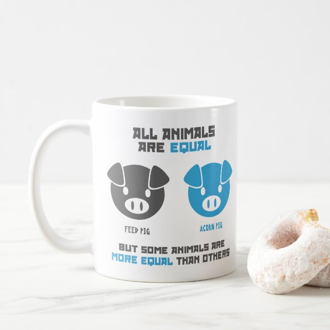 Taza De Café Alimentar Cerdo, Bellota  (Con donut)