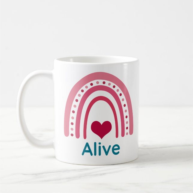 Taza De Café Alive Viva Magenta Boho Rainbow (Izquierda)