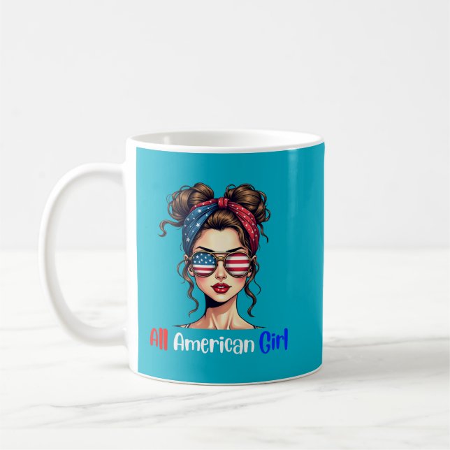 Taza De Café All American Girl Patriotic Coffee (Izquierda)