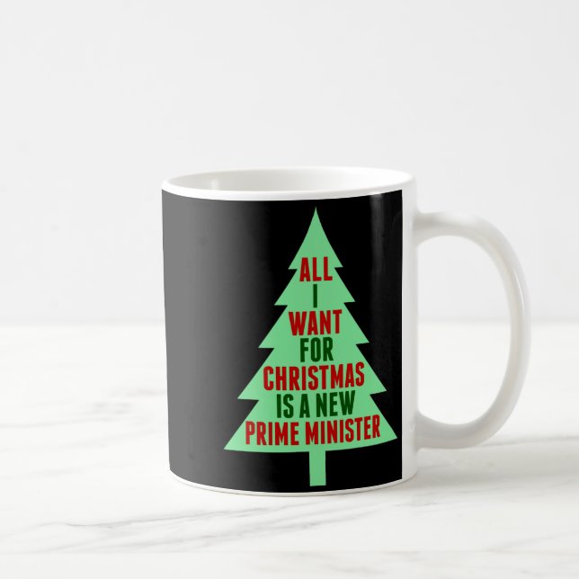 Taza De Café All I Want For Christmas Is A New Prime Minister  (Derecha)