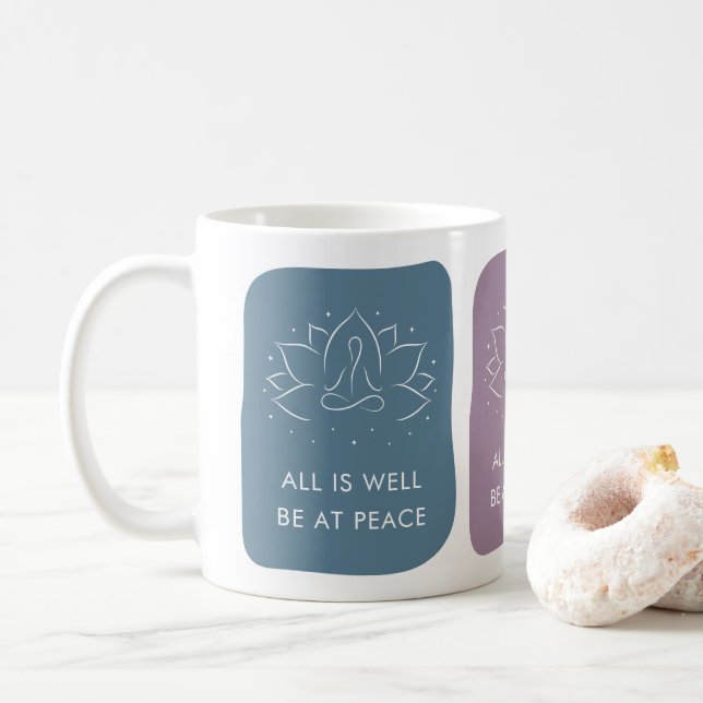 Taza De Café All is Well Be at Peace Motivational (Con donut)