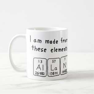 Taza De Café Allan nombre de tabla periódica mug