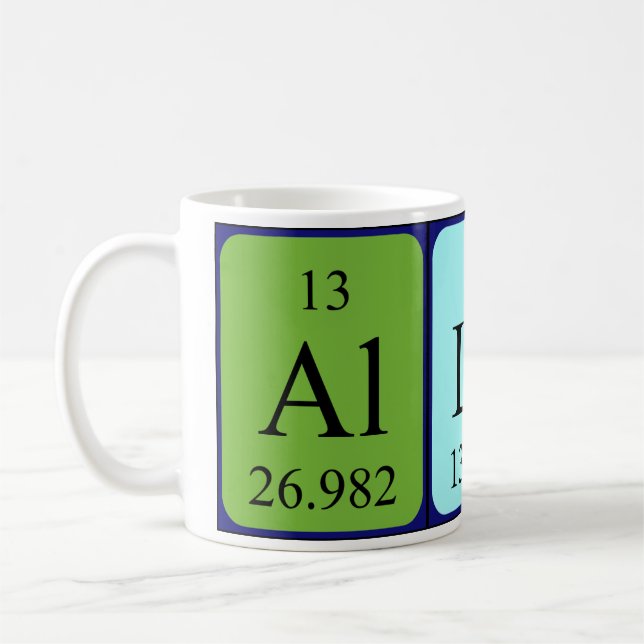 Taza De Café Allan nombre de tabla periódica mug (Izquierda)