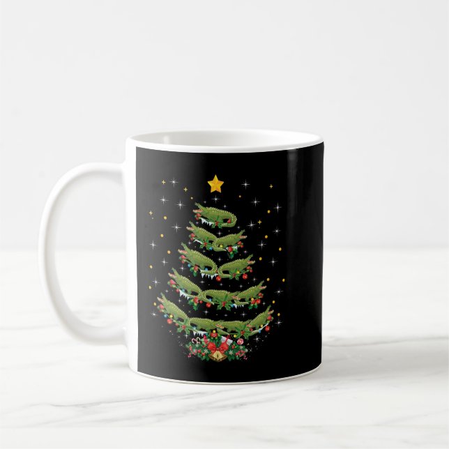 Taza De Café Alligator Lover Xmas Regalo Árbol de Navidad (Izquierda)