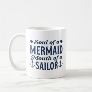 Taza De Café Alma De Una Boca De Sirena De Un Marinero
