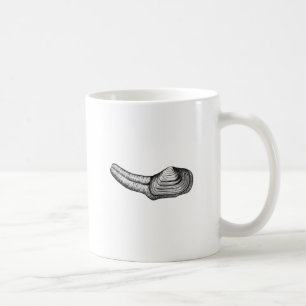 Taza De Café Almeja de Geoduck (ilustracion blanco y negro)
