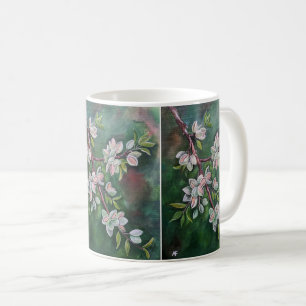 Taza De Café Almendras en una Rama de Otoño Pintura de Alfred F