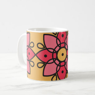 Taza De Café almohada amarilla y rosa