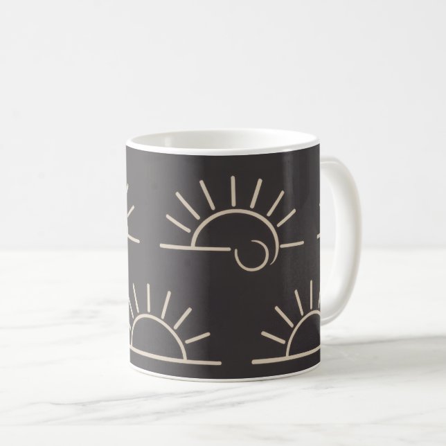 Taza De Café Almohada Black Sun | Moderno (Anverso derecho)