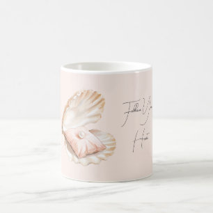 Taza De Café Almohada de concha de melocotón perla