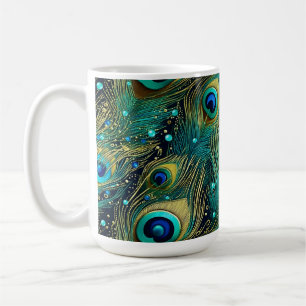 Taza De Café Almohada de lanzamiento de pasión de pavo real