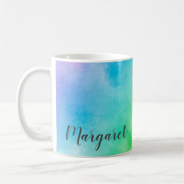 Taza De Café Almohada de lanzamiento de pintura de acuarela de 