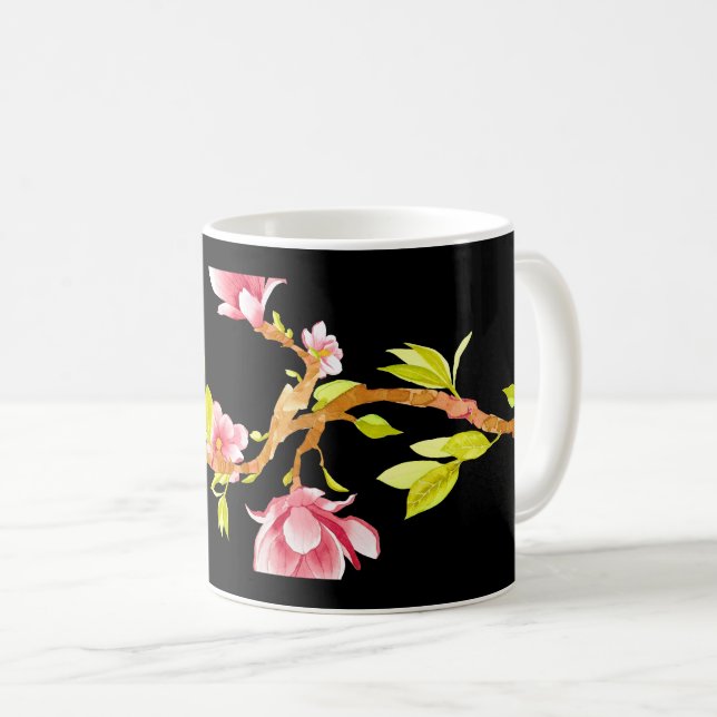 Taza De Café Almohada de magnolia negra (Anverso derecho)