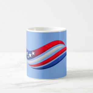 Taza De Café Almohada Decorativa USA Stars & Stripes Wave Roj