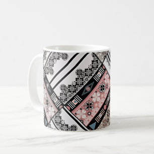 Taza De Café Almohada Tribal étnico tradicional geométrico