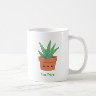Taza De Café Aloe Cute Allá Hola, Divertido Pun De Saludo
