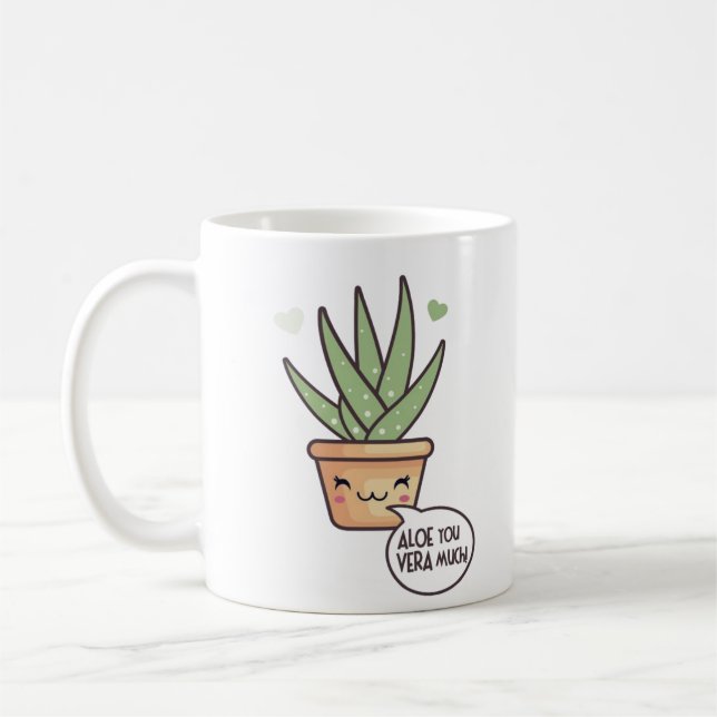 Taza De Café Áloe usted Vera mucho (Izquierda)