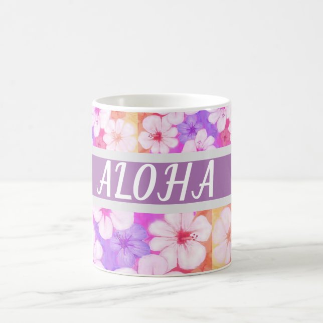 Taza De Café Aloha de la flor hawaiana 01  (Centro)