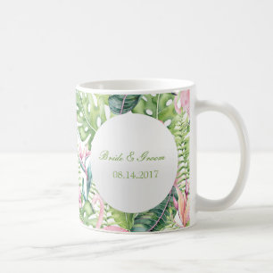 Taza De Café Aloha Flamingo Tropical Beach Wedding