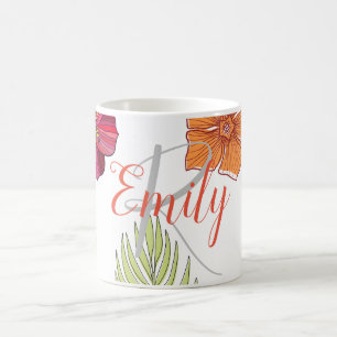 Taza De Café Aloha Floral hawaiana