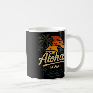 Taza De Café Aloha Hawái Playa Verano Surfing 70s Retro