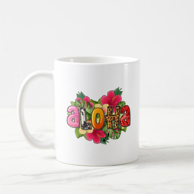 Taza De Café Aloha Hawaii Viaje De Flor A Hawai En Verano (Izquierda)
