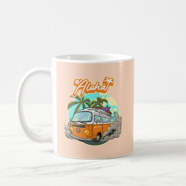 Taza De Café Aloha Retro Surf Van (Izquierda)