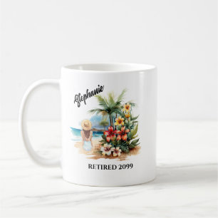 Taza De Café Aloha veraniego en playa de retiro femenino
