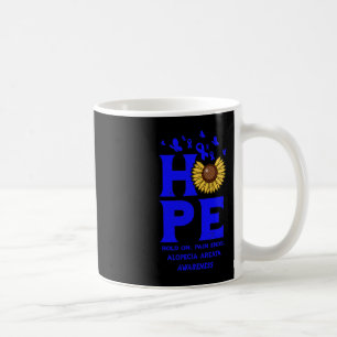 Taza De Café Alopecia Areata Blue Hope Vintage Sunflower Awaren