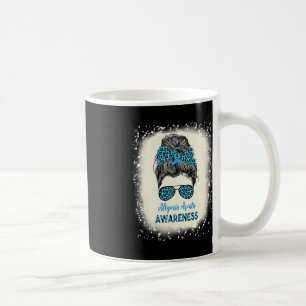 Taza De Café Alopecia Areata Conciencia Messy bun Pérdida del p