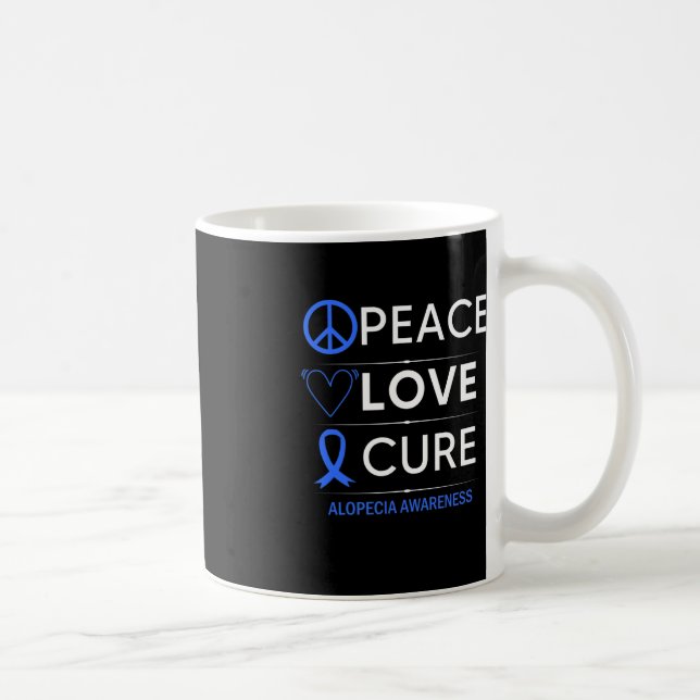 Taza De Café Alopecia Areata Conciencia Paz Cure Hair Los (Derecha)