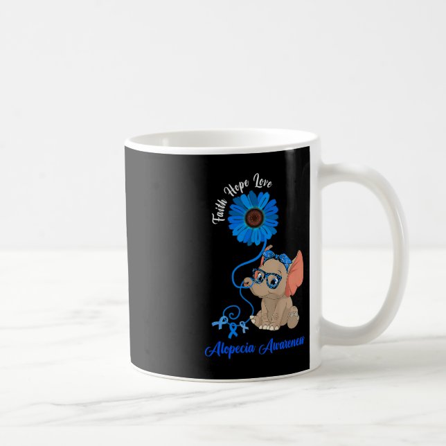 Taza De Café Alopecia Conciencia Elephant Faith Hope Love Sunfl (Derecha)