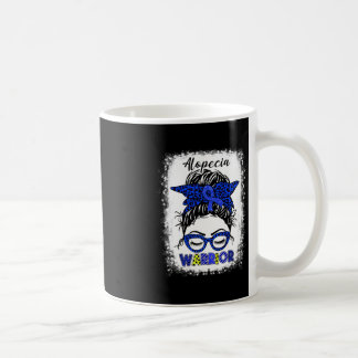 Taza De Café Alopecia Guerrera Messy Bun Cinta Azul Alopecia Aw
