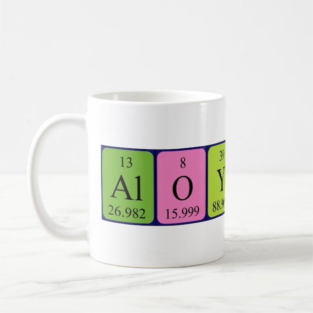 Taza De Café Aloysius nombre de tabla periódica mug (Izquierda)