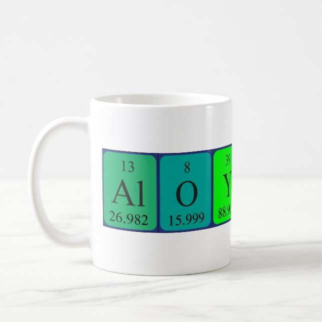 Taza De Café Aloysius nombre de tabla periódica mug (Izquierda)