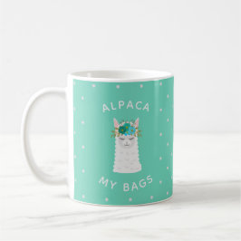 Taza De Café Alpaca cuta y a la moda | Turquesa