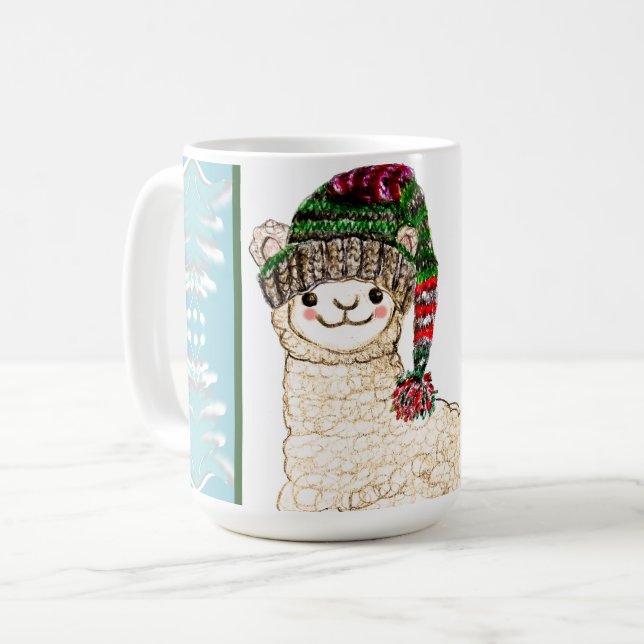 Taza De Café Alpaca dulce con gorra festivo (Anverso izquierdo)