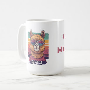 Taza De Café Alpaca Guay en gafas de sol: Vibes retro de puesta