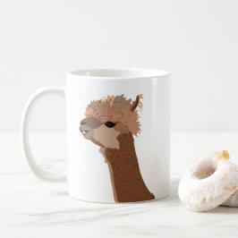 Taza De Café Alpaca Ilustracion Cute