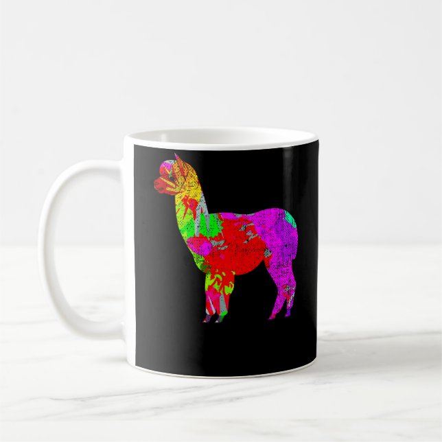 Taza De Café Alpaca psicodélica apenada (Izquierda)
