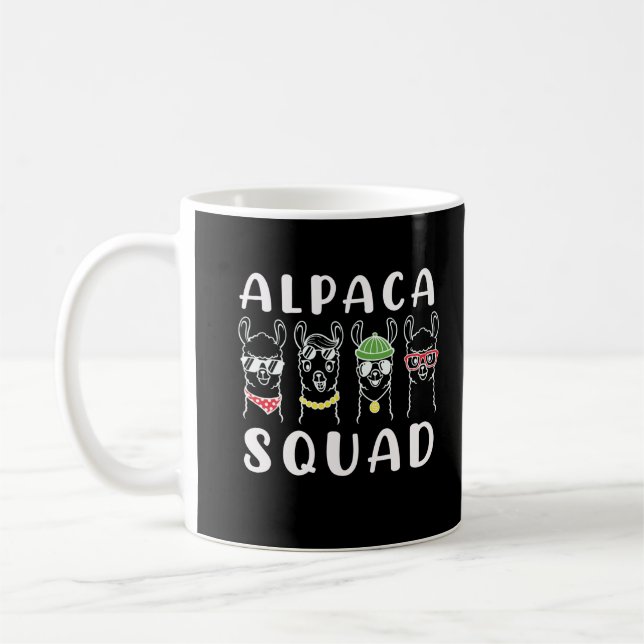 Taza De Café Alpaca Squad Gangster Funny Amigos Alpaca (Izquierda)