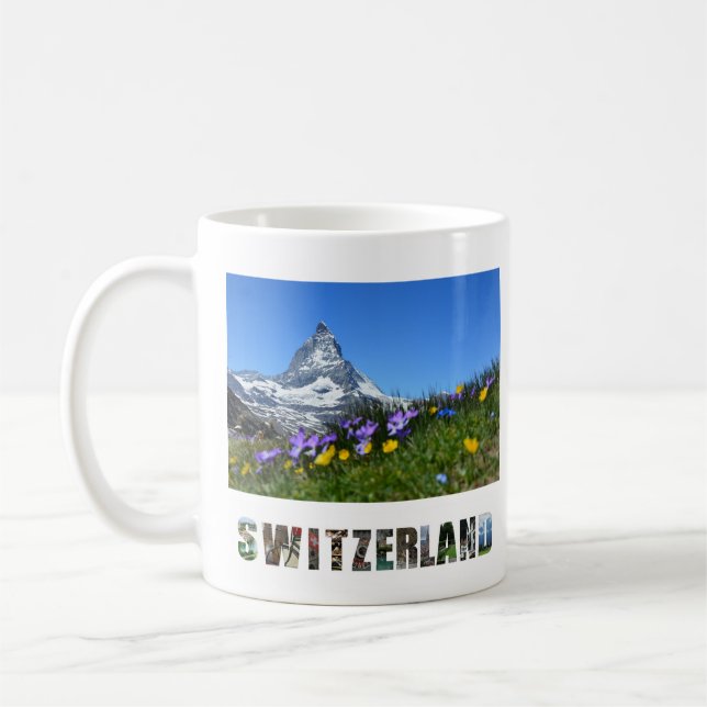 Taza De Café Alpes suizos de Zermatt Matterhorn (Izquierda)