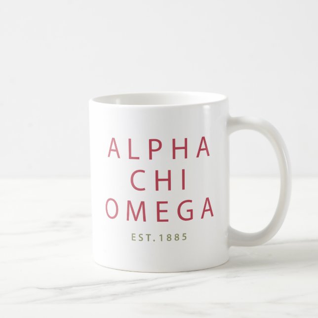 Taza De Café Alpha Chi Omega | Est. 1885 (Derecha)