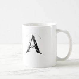 Taza De Café Alpha Shadow A – Dark Letter A  cup