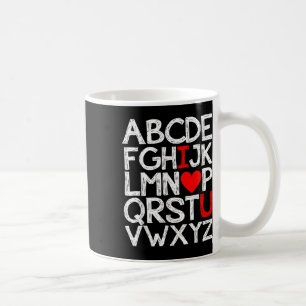 Taza De Café Alphabet Abc I Love You T Shirt Día de San Valentí