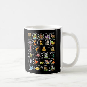 Taza De Café Alphabet Animals de vuelta a la guardería preescol