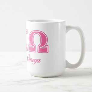Taza De Café Alphi Chi Omega Letras Rosas