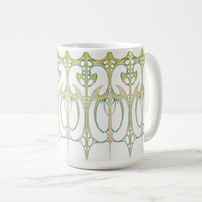 Taza De Café Alphonse Mucha arte nuevo arte decorativo abstract (Anverso derecho)