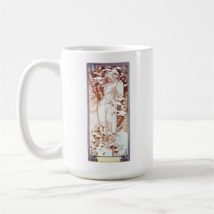 Taza De Café Alphonse Mucha - Blanco Invierno